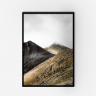 Three coloured moutain wall art print