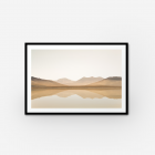 Serene lake mountains reflection minimalist landscape print – Bolivia nature photography