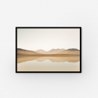 Framed Wall art of a mountain range reflected.
