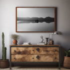 framed salt flats black and white print