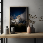 framed wall art print of mountains