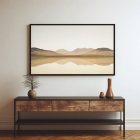 framed wall art print of a mountain range