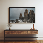 Framed print of torres del paine mountains