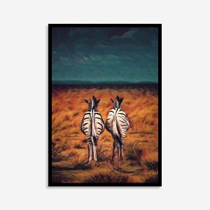 Zebras in the Namibia: Wildlife Illustration Wall Art