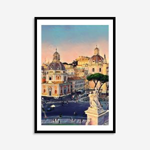 Rome Geometric Illustration Travel Poster | Cityscape Wall Art