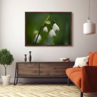 framed wall art of green and white flowers