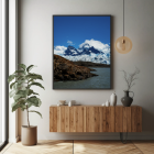 framed wall art of glacier and mountains