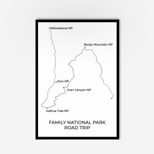 Family road trip wall art poster