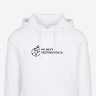 my next destination travel hoodie in white