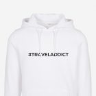 #traveladdict white travel hoodie