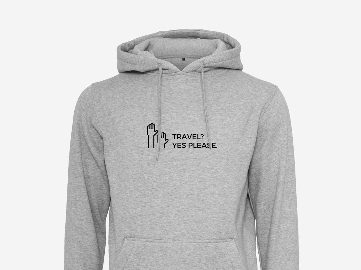 travel yes please funny wanderlust hoodie grey