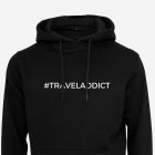 #traveladdict black travel hoodie