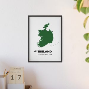Extreme day trip Dublin Ireland wall art print, travel keepsake gift for adventure lovers and Ireland enthusiasts