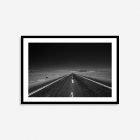 Atacama Desert highway black and white wall art print – minimalist landscape photography, Chile.”