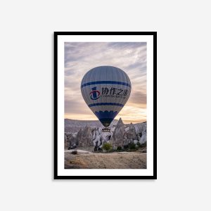 Fairy Chimney Cappadocia hot air balloon wall art print – Turkey landscape photography