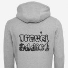 light grey travel addict hoodie