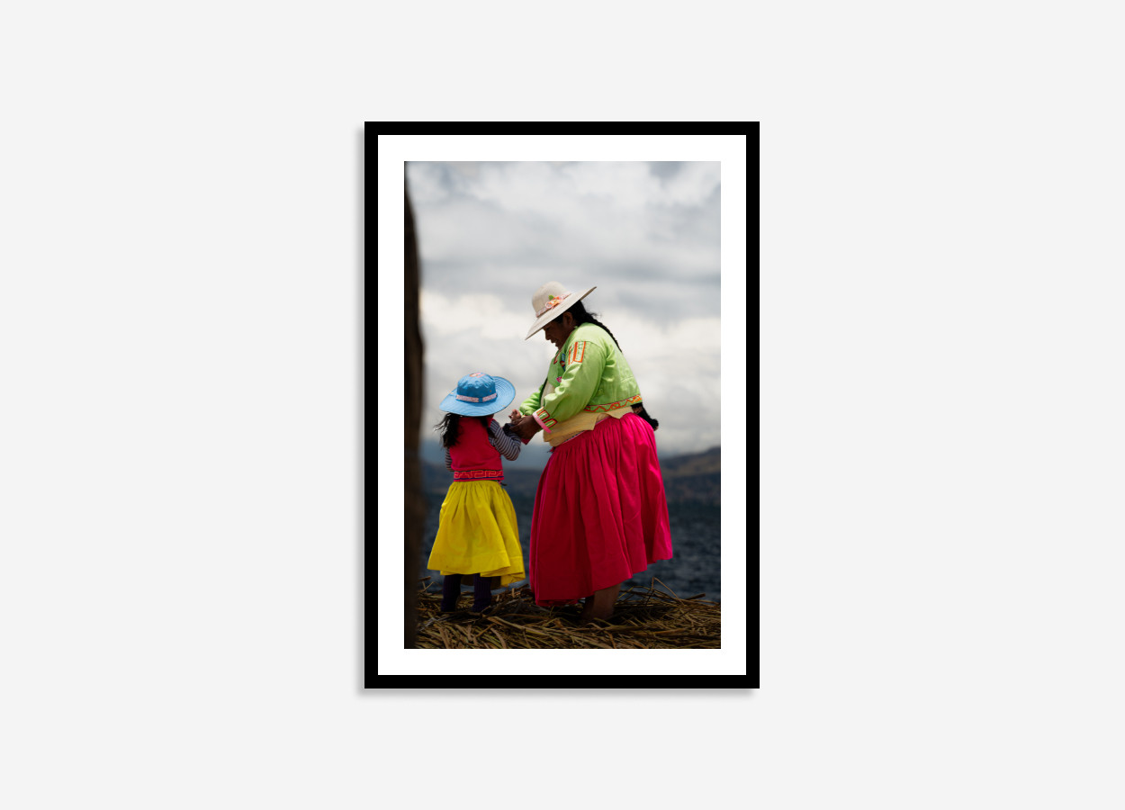 mother daughter mother and daughter in traditional clothing photo print