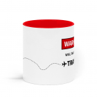 funny red travel addict mug