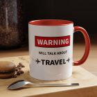 travel addict funny mug