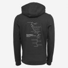 personalized cycling route hoodie in grey, EuroVelo-inspired travel keepsake, perfect unique gift for cyclists