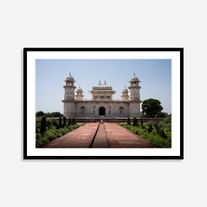 wall art print of Agra’s Baby Taj, showcasing intricate Mughal architecture and historic building design with soft and elegant tones.