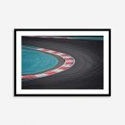 Close-up of tyre marks on the Abu Dhabi F1 track, showcasing dynamic racing lines and textured asphalt in vibrant wall art.