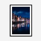Vibrant Gdansk waterfront wall art showing colorful buildings reflected in Poland River, capturing the city’s lively and picturesque riverside scene.