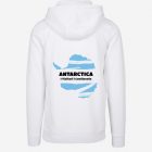 Personalised Antarctica continent adventure travel white hoodie – unique travel keepsake gift for explorers