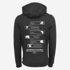 Dark grey cozy hoodie featuring a refined 7 Continents emblem, ideal for seasoned world travellers