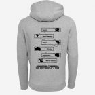 Light grey travel-inspired hoodie designed for those visiting all seven continents, with sleek continent motifs