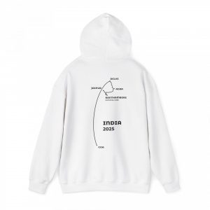 Personalised india itinerary map on hoodie