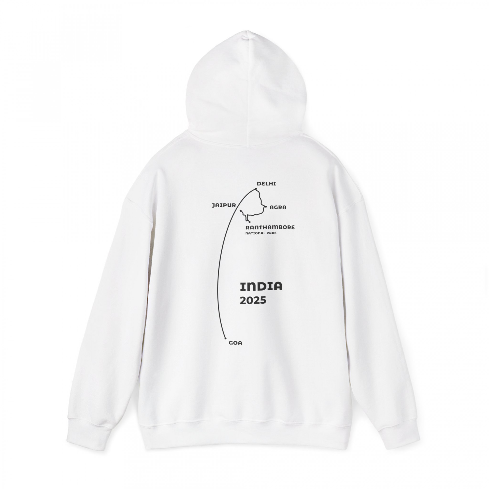 India line art hoodie map Personalised india itinerary map on hoodie