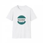 Personalised white t-shirt displaying madrid