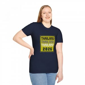 Personalised navy country and year t-shirt.
