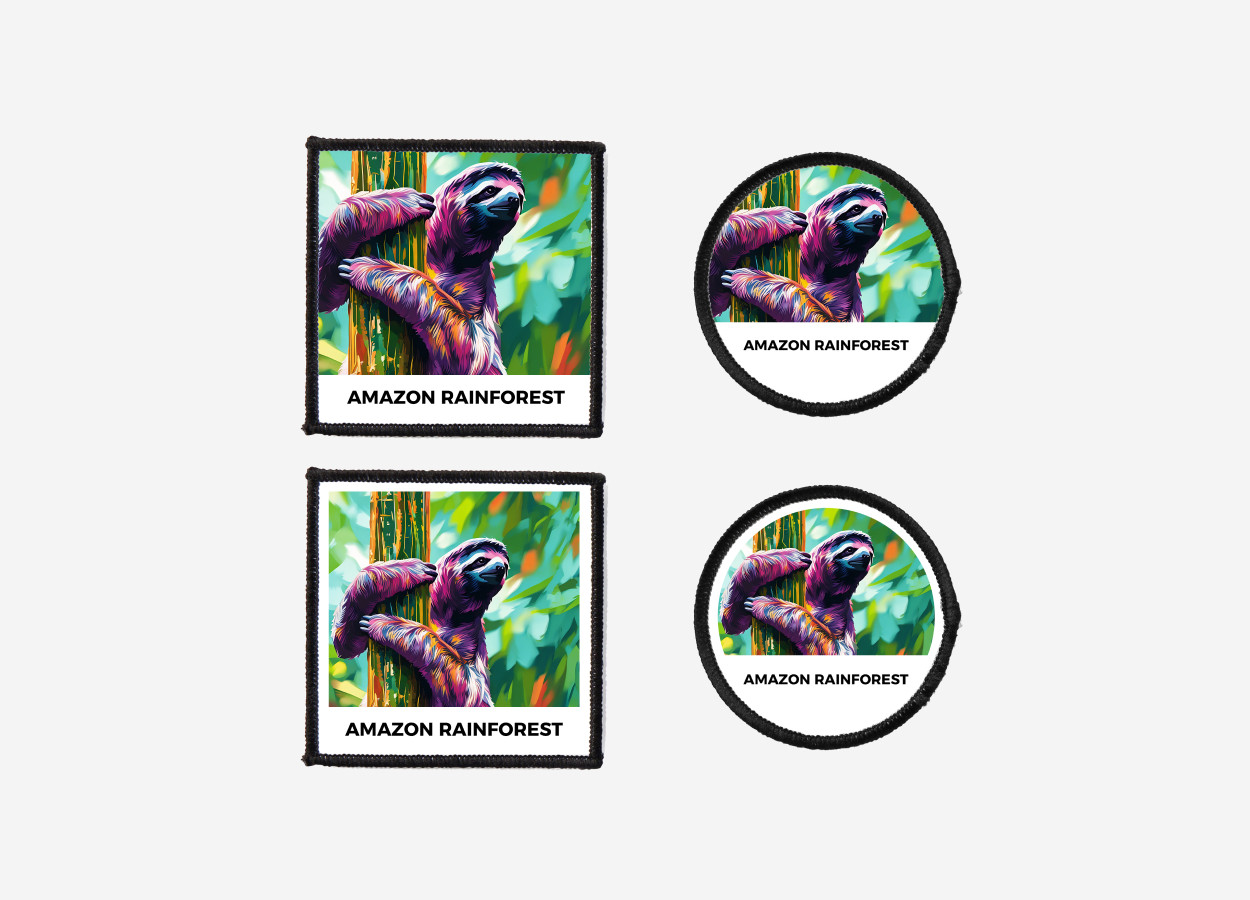 amazon rainforest sloth iron on patches