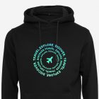 black travel explore and discover hoodie