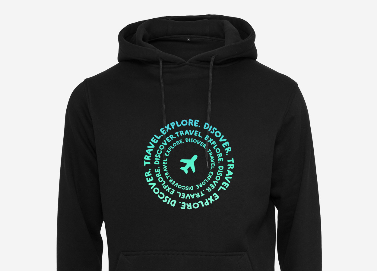 black travel explore and discover hoodie