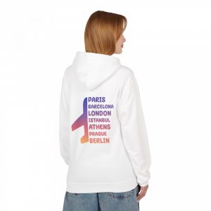 colourful travel destination hoodie