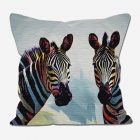 colourful zebra cushion