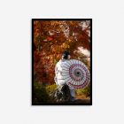 traditional japanese dressed woman print