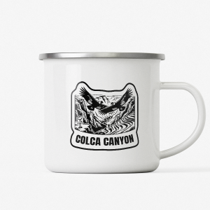colca canyon, peru stamp camping hiking mug