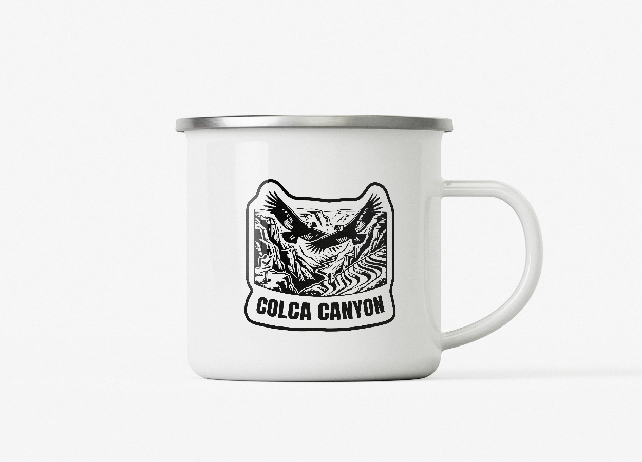 colca canyon-mockup colca canyon, peru stamp camping hiking mug