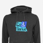 travel hoodie with bold typography text grey