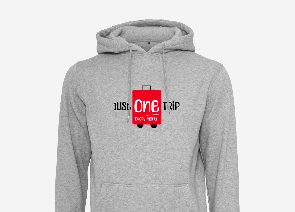 just one trip grey Travel hoodie - grey