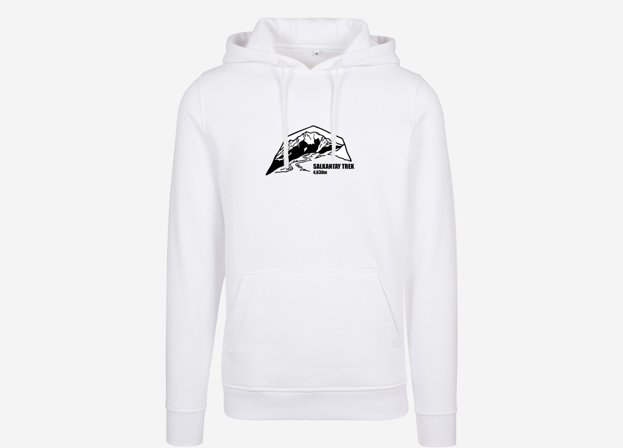 salkantay trek hiking hoodie white custom