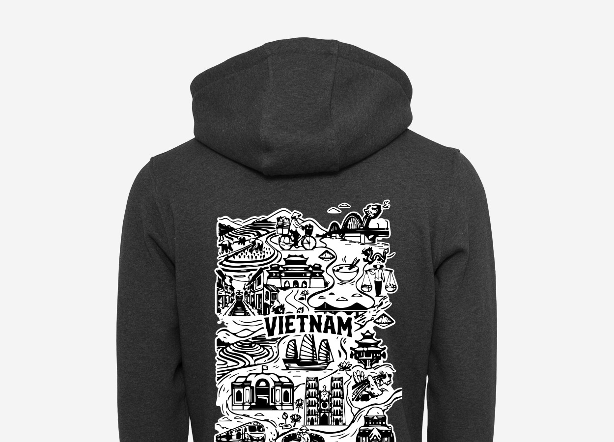 vietnam dark grey hoodie