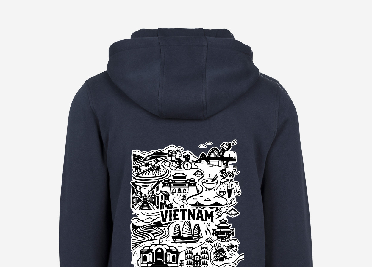 vietnam navy hoodie